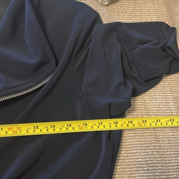 Joseph Ribkoff Dark Blue Bodycon Ruched zippered Dress  . - Picture 7 of 10